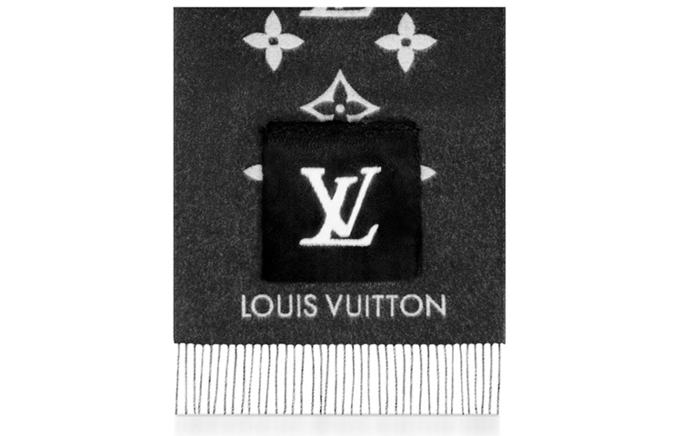 Shop (W) 路易威登雷克雅未克女士可双面穿羊毛围巾黑色 M74353