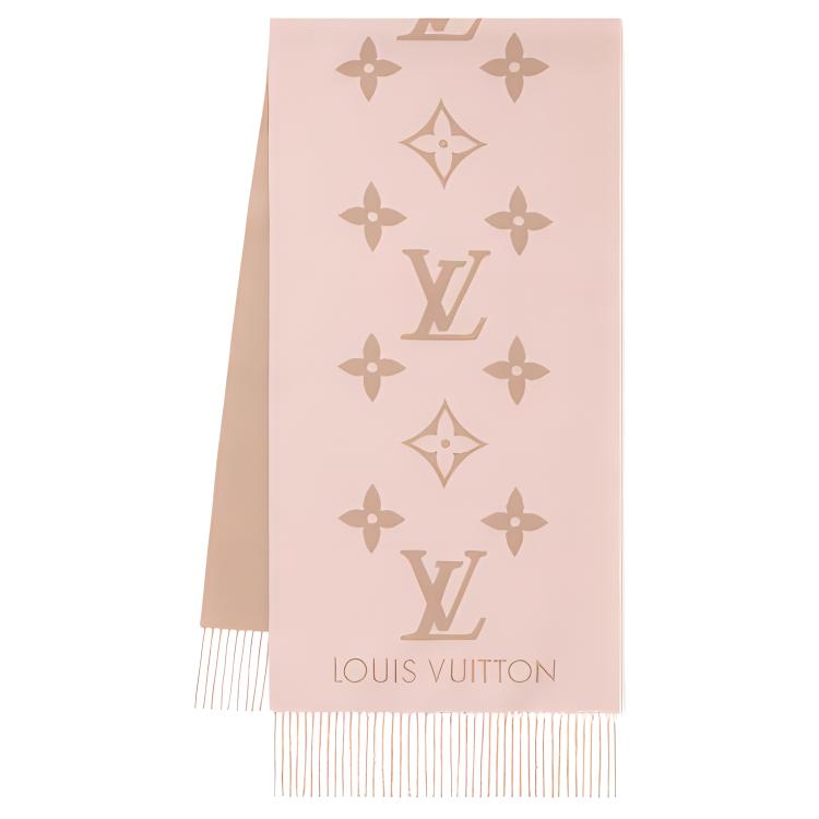 (Women) Louis Vuitton Reykjavik Tassel Logo Wool Scarf Pink Women’s Accessory. M78908
