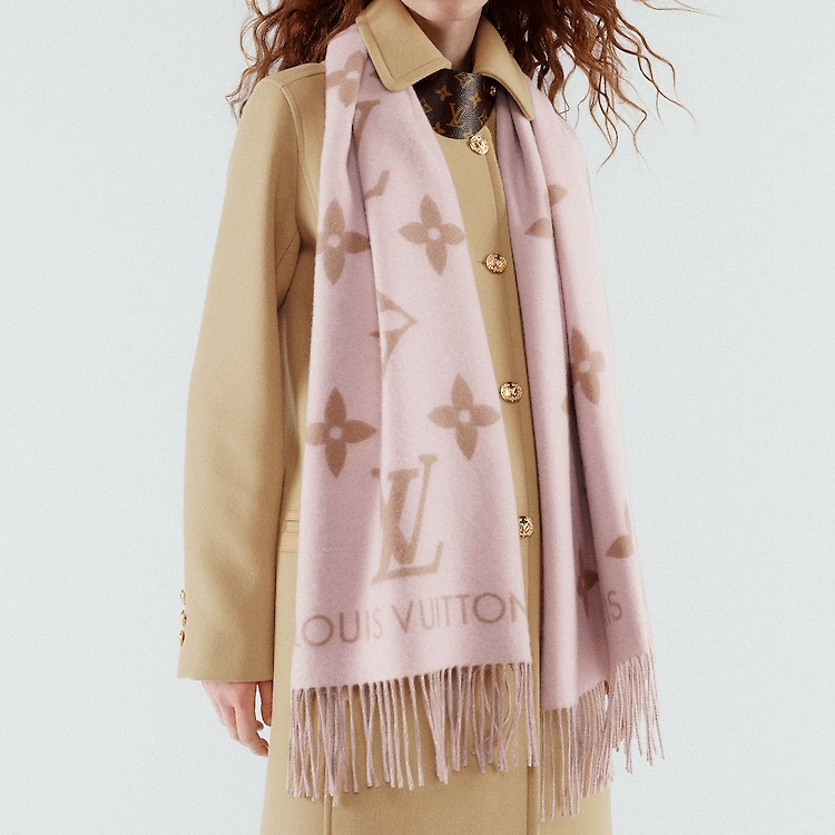 (Women) Louis Vuitton Reykjavik Tassel Logo Wool Scarf Pink Women’s Accessory. M78908 圖 3