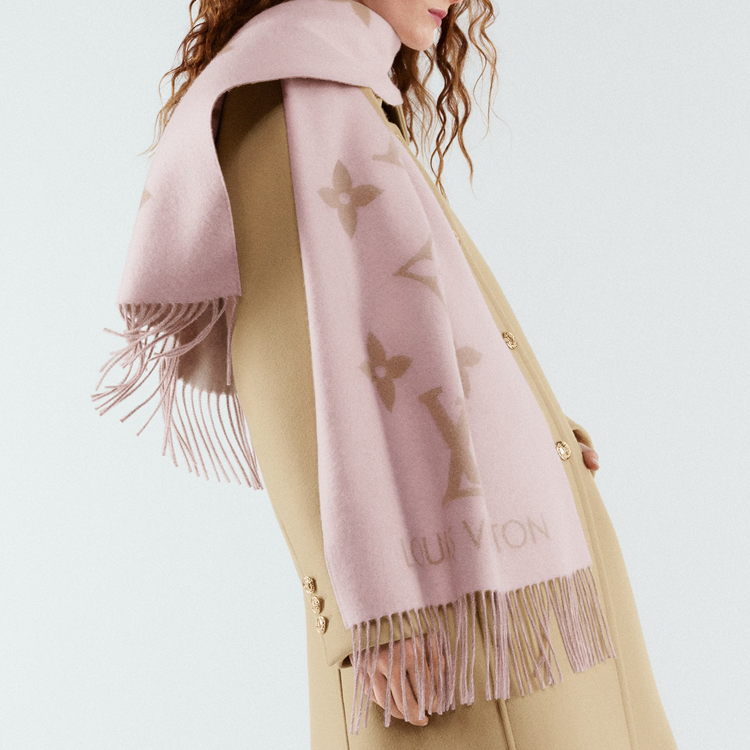 (Women) Louis Vuitton Reykjavik Tassel Logo Wool Scarf Pink Women’s Accessory. M78908 圖 4