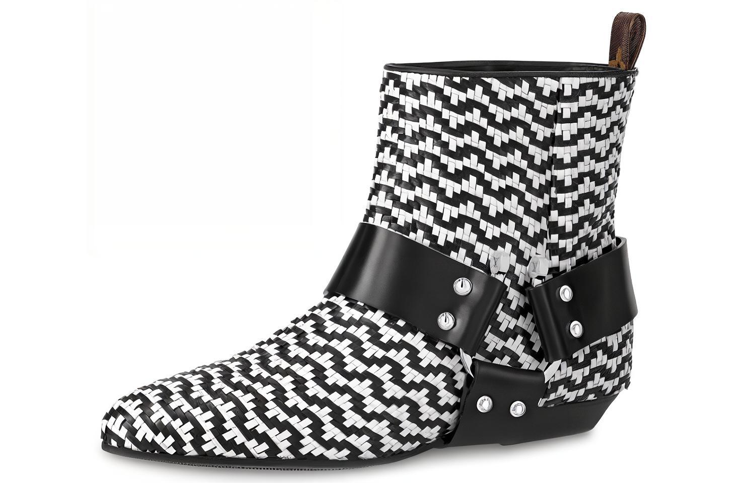 (Women) Louis Vuitton Rhapsody Ankle Boot 'Black White Weave' 1A5SMT