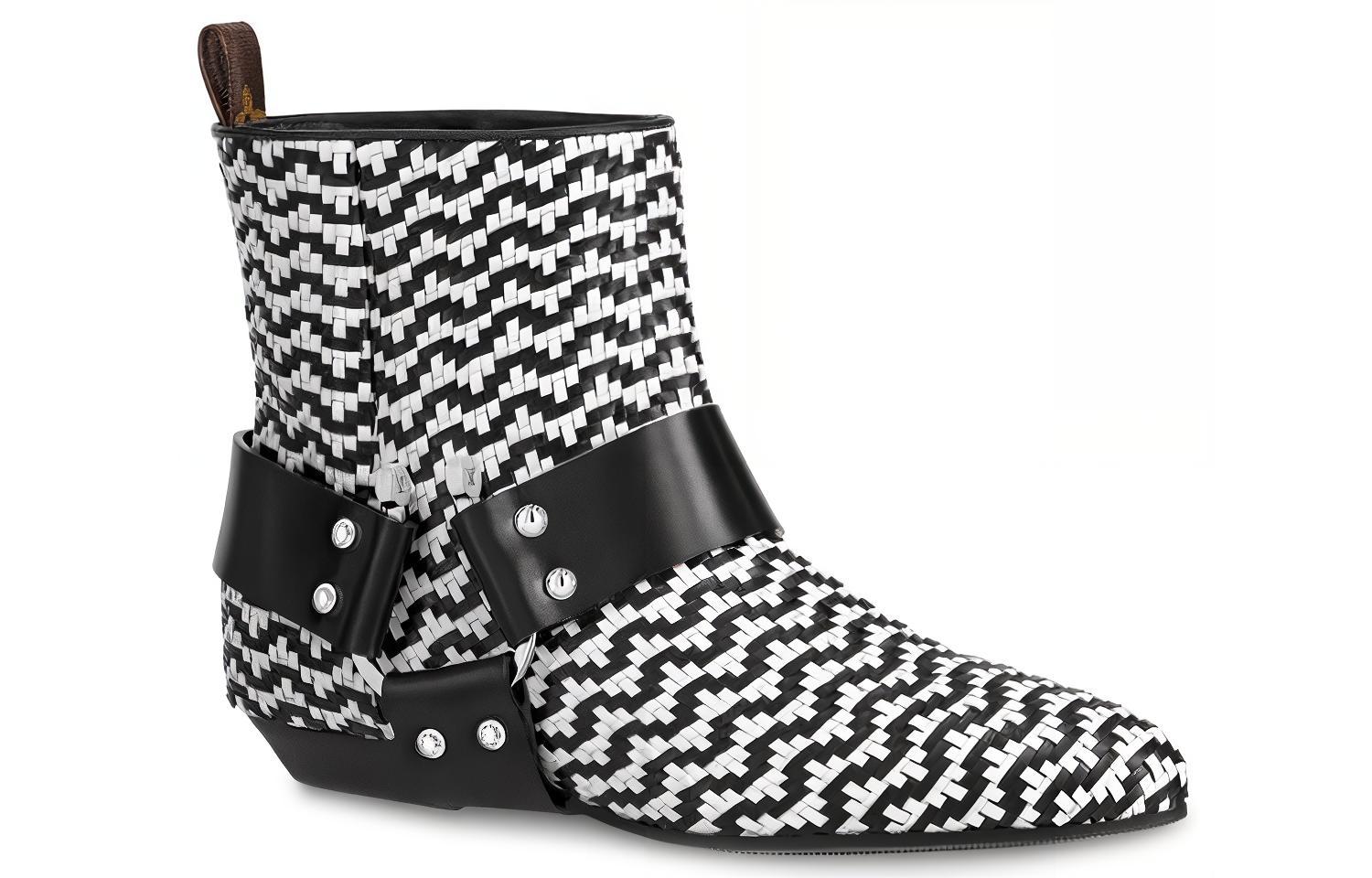 Order (W) Louis Vuitton Rhapsody Ankle Boot 'Tenunan Hitam Putih' 1A5SMT