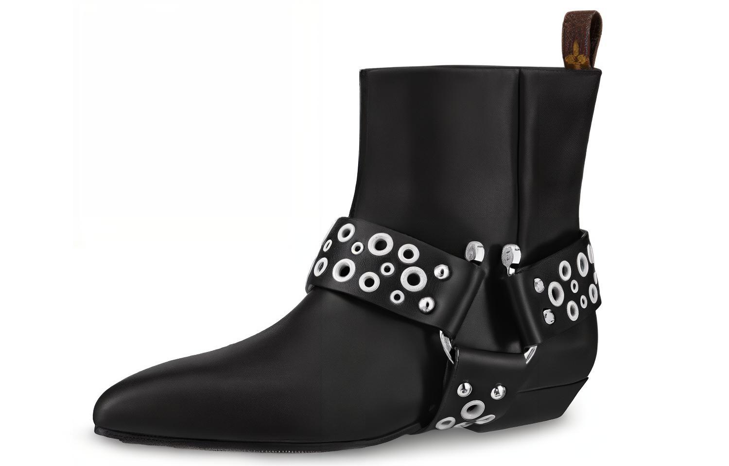 (W) LV Rhapsody Ankle Boots 'Black with Silver Belt'