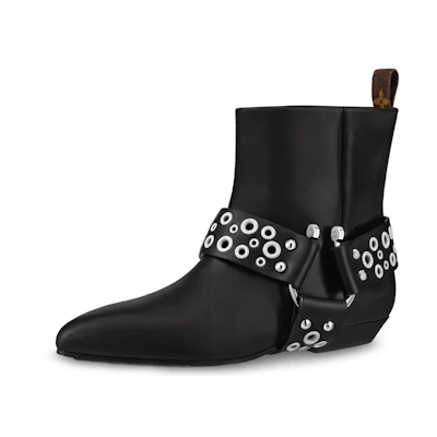 (W) LV Rhapsody Ankle Boots 'Black with Silver Belt'
