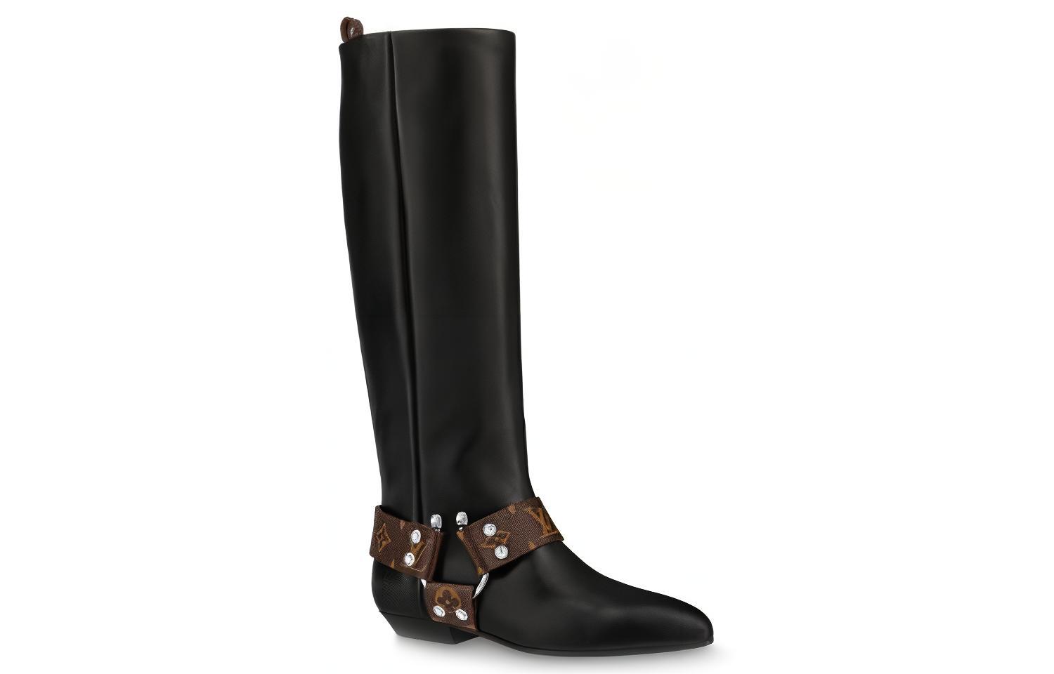 Order (W) Bottes Hautes Louis Vuitton Rhapsody ''Noires avec Ceinture Marron'' 1A5STD