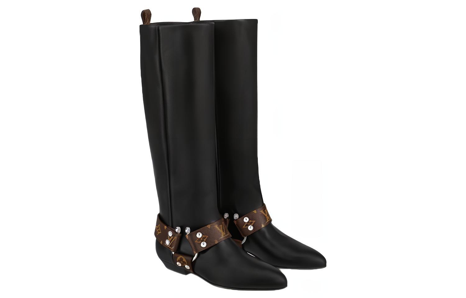 Lookbook (W) Bottes Hautes Louis Vuitton Rhapsody ''Noires avec Ceinture Marron'' 1A5STD