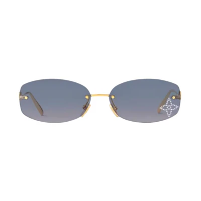 (Women) Louis Vuitton Rimless Oval Metal Sunglasses Gold Fashion Accessories Z2959U