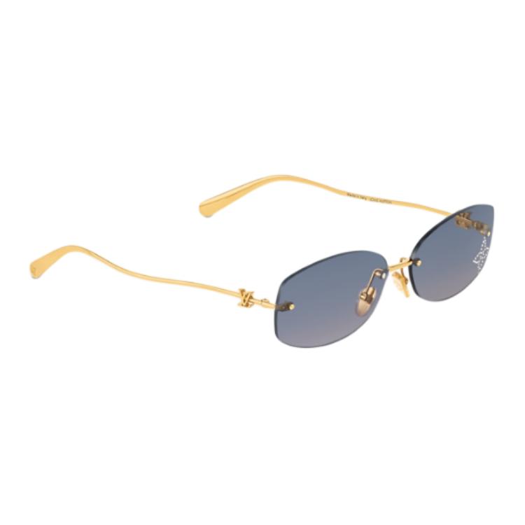 (Women) Louis Vuitton Rimless Oval Metal Sunglasses Gold  Fashion Accessories Z2959U 圖 3