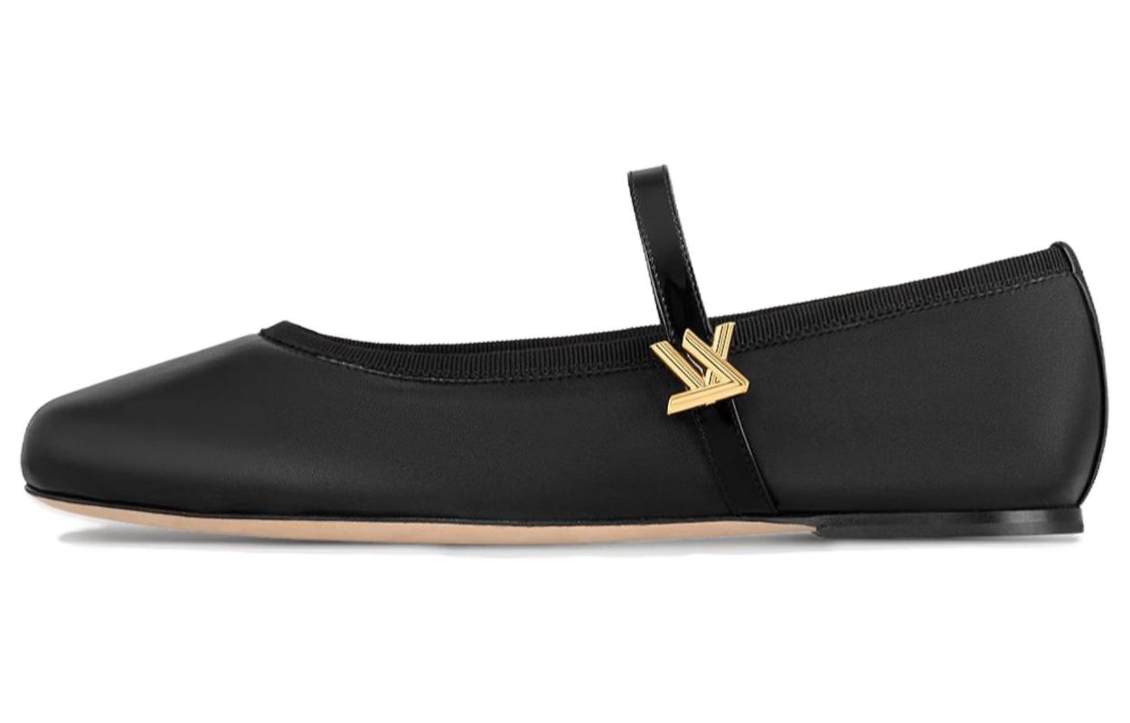 (Women) Louis Vuitton Romy Flat Mary Jane 'Black Leather' 1ACUKM