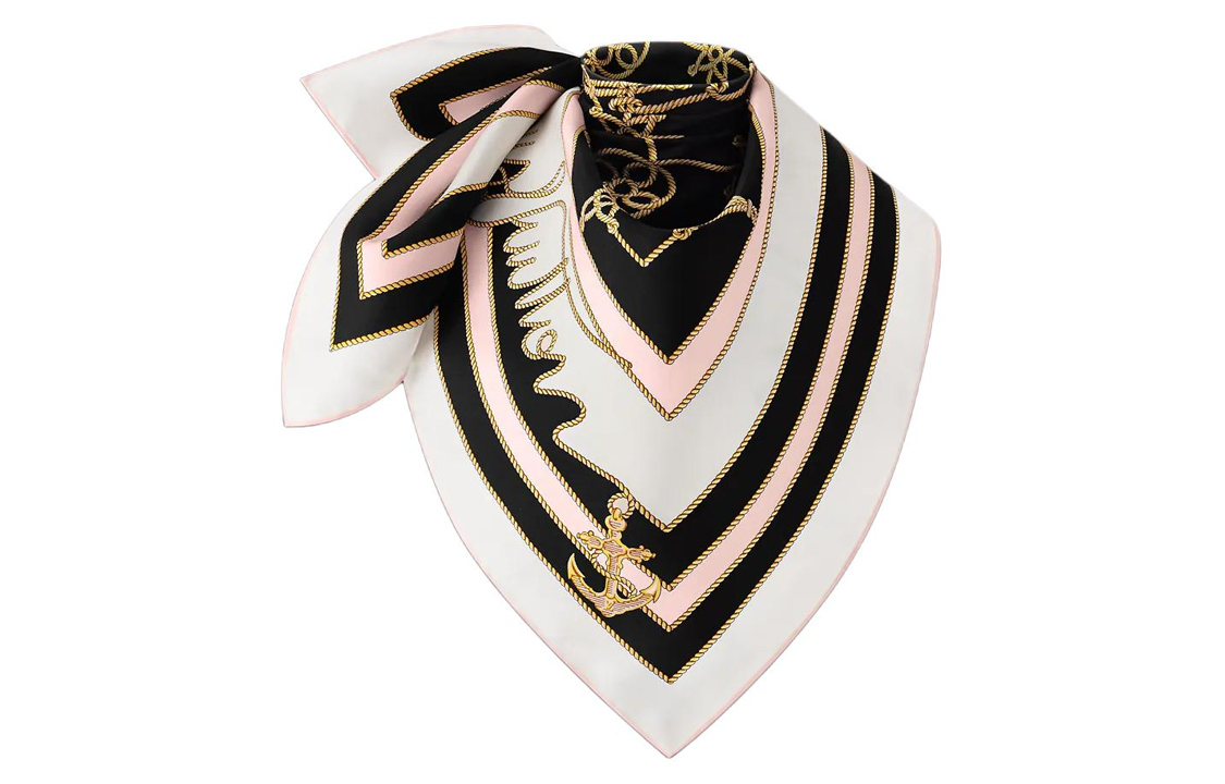 (Women) LOUIS VUITTON Rope Pattern Silk Scarf Women Black M79753 圖 3