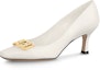Buy (W) Louis Vuitton Rotary 'White Calfskin Slip-On Stiletto' Tumit Tinggi Kulit Putih. 1AAE2X