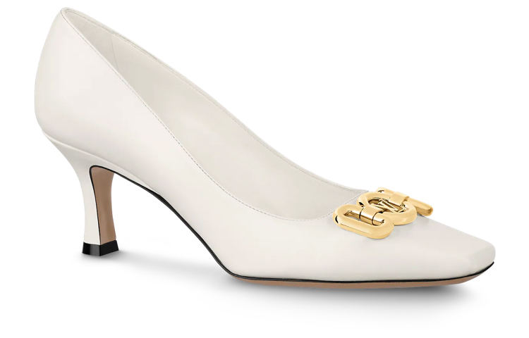 Order (W) Louis Vuitton Rotary 'Slip-On Stiletto Kulit Anak Sapi Putih' 1AAE2X