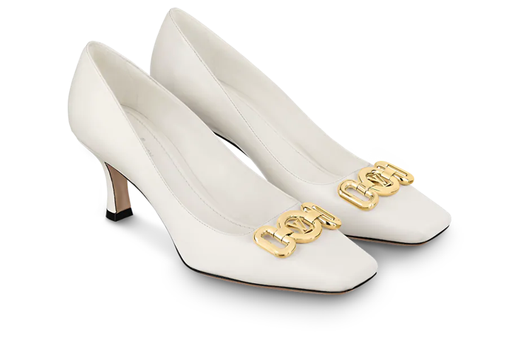 Lookbook (W) Louis Vuitton Rotary 'Slip-On Stiletto Kulit Anak Sapi Putih' 1AAE2X