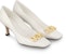 (W) Louis Vuitton Rotary 'White Calfskin Slip-On Stiletto' Tumit Tinggi Kulit Putih. 1AAE2X