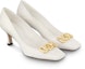 Lookbook (W) Louis Vuitton Rotary 'White Calfskin Slip-On Stiletto' Tumit Tinggi Kulit Putih. 1AAE2X