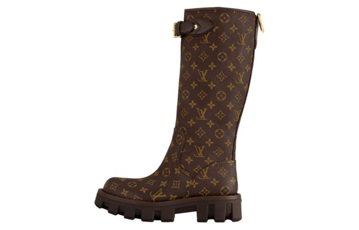 (Women) Louis Vuitton Round-Toe Buckle High-Top Boot 'Brown Leather' 1ACNO5