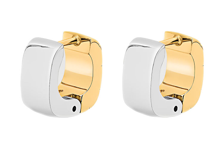 (Women) Louis Vuitton Round Patchwork Palladium Gold Earrings for Women. M00397 圖 3