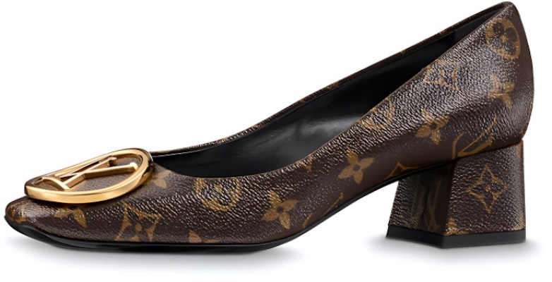 (Women) Louis Vuitton Round Toe Block Heel Pumps 'Brown' 1A3NZG Buy (Women) Louis Vuitton Round Toe Block Heel Pumps 'Brown' 1A3NZG