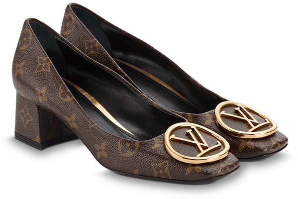 (Women) Louis Vuitton Round Toe Block Heel Pumps 'Brown' 1A3NZG Lookbook (Women) Louis Vuitton Round Toe Block Heel Pumps 'Brown' 1A3NZG