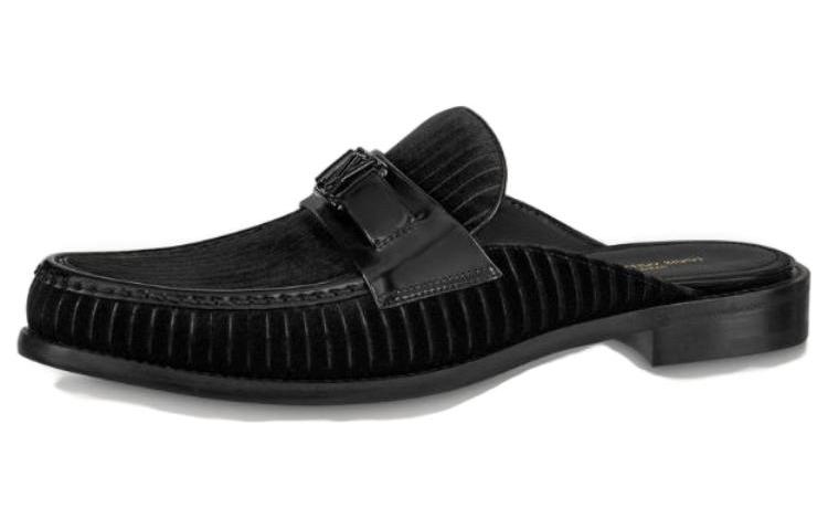 (Women) Louis Vuitton Round Toe Comfort Mule 'Black Leather' 1AAR0A