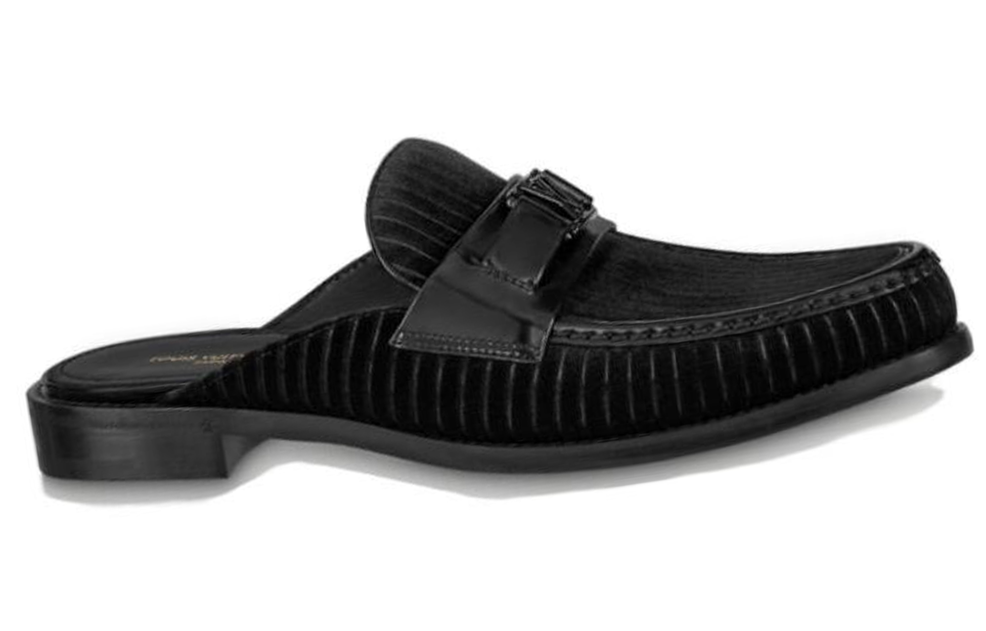 Order (W) Mule Confort Louis Vuitton Bout Rond ''Cuir Noir'' 1AAR0A