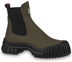 Order (W) Bottes Plates Louis Vuitton Ruby Olive Green 1ABUIG