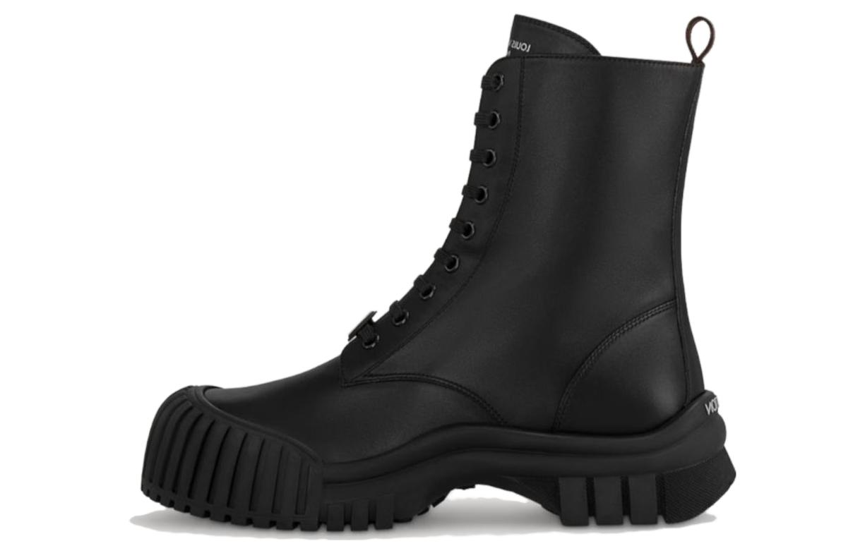 (Women) Louis Vuitton Ruby Flat Ranger Boots 'Black Plain' 1ABPS0