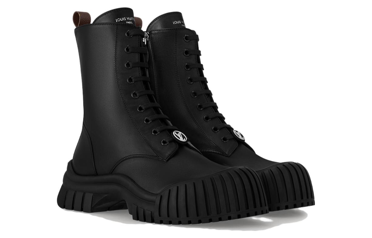 Order (W) Louis Vuitton Ruby Flat Ranger Boots 'Hitam Polos' 1ABPS0
