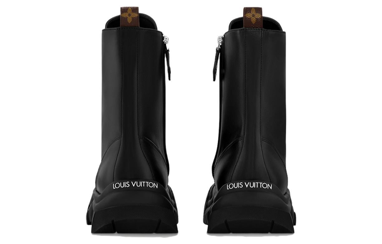 Shop 路易威登（Louis Vuitton）Ruby 牛皮革 系帶潮流短靴 女款 黑色