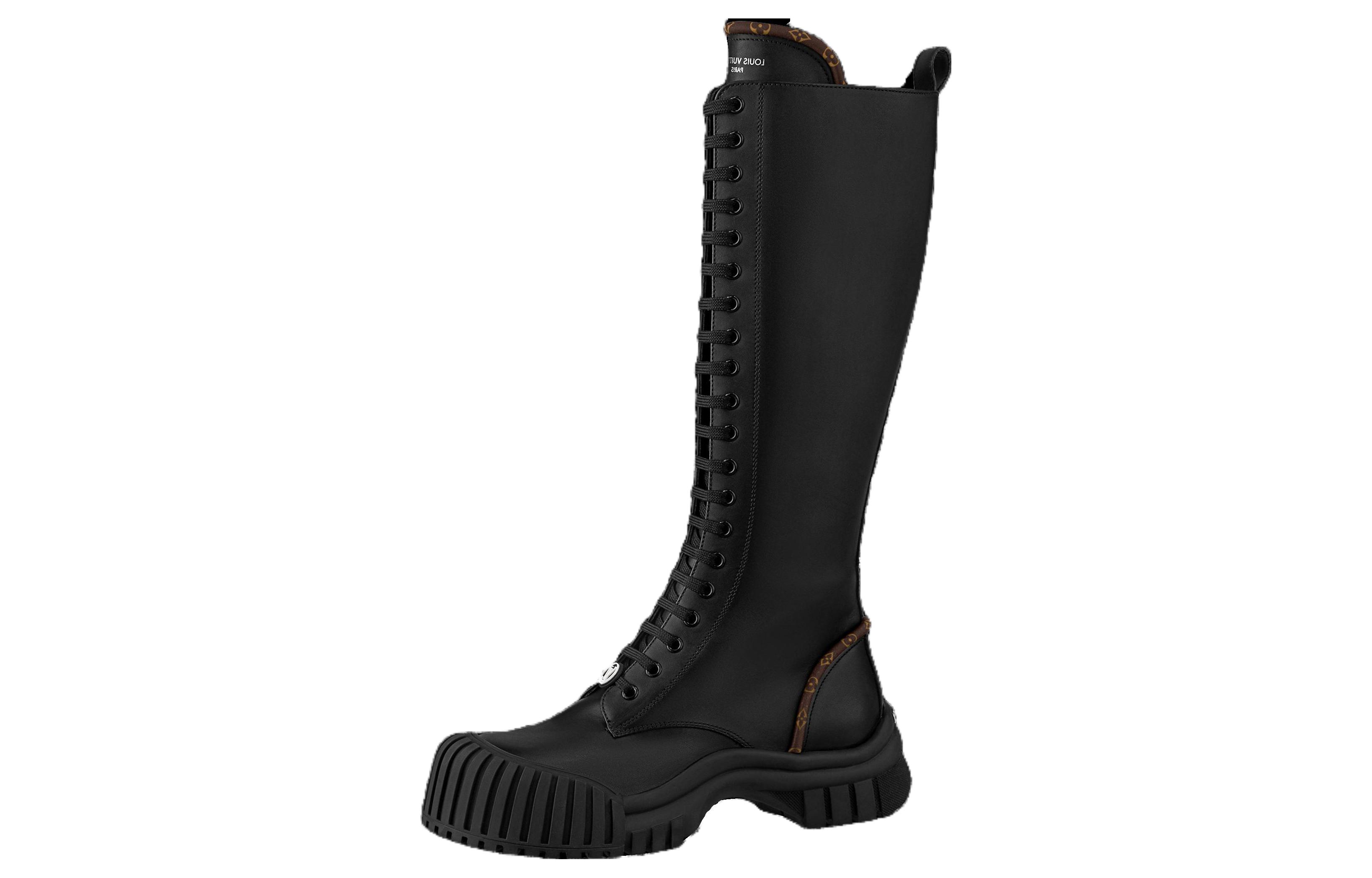 (Women) Louis Vuitton Ruby Flat Ranger Knee Boots 'Black' 1AB47R