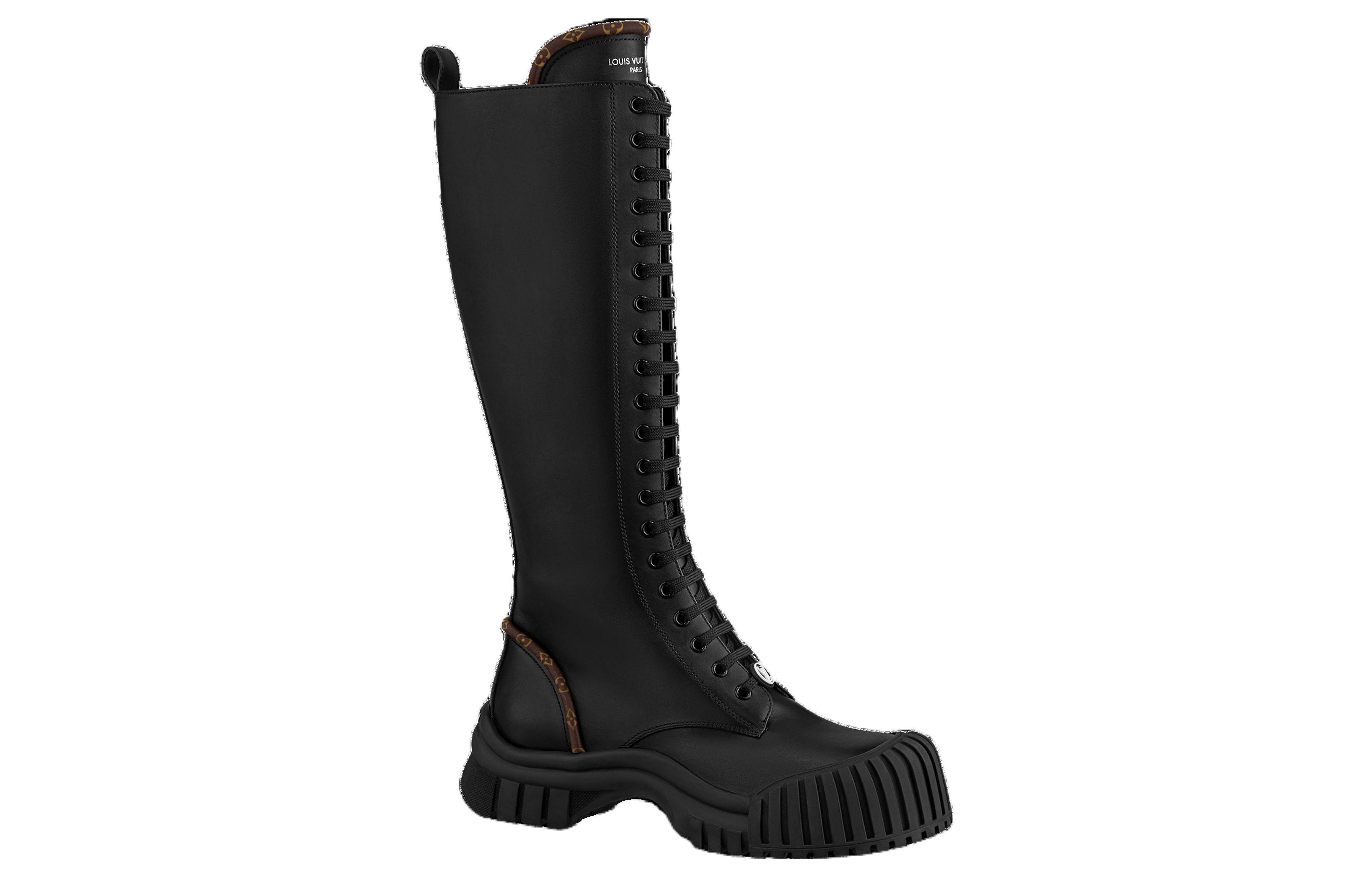 Order (W) Louis Vuitton Ruby Flat Ranger Knee Boots 'Hitam' 1AB47R