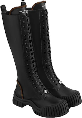 (W) Louis Vuitton Ruby Flat Ranger Knee Boots 'Hitam' 1AB47R Lookbook (W) Louis Vuitton Ruby Flat Ranger Knee Boots 'Hitam' 1AB47R