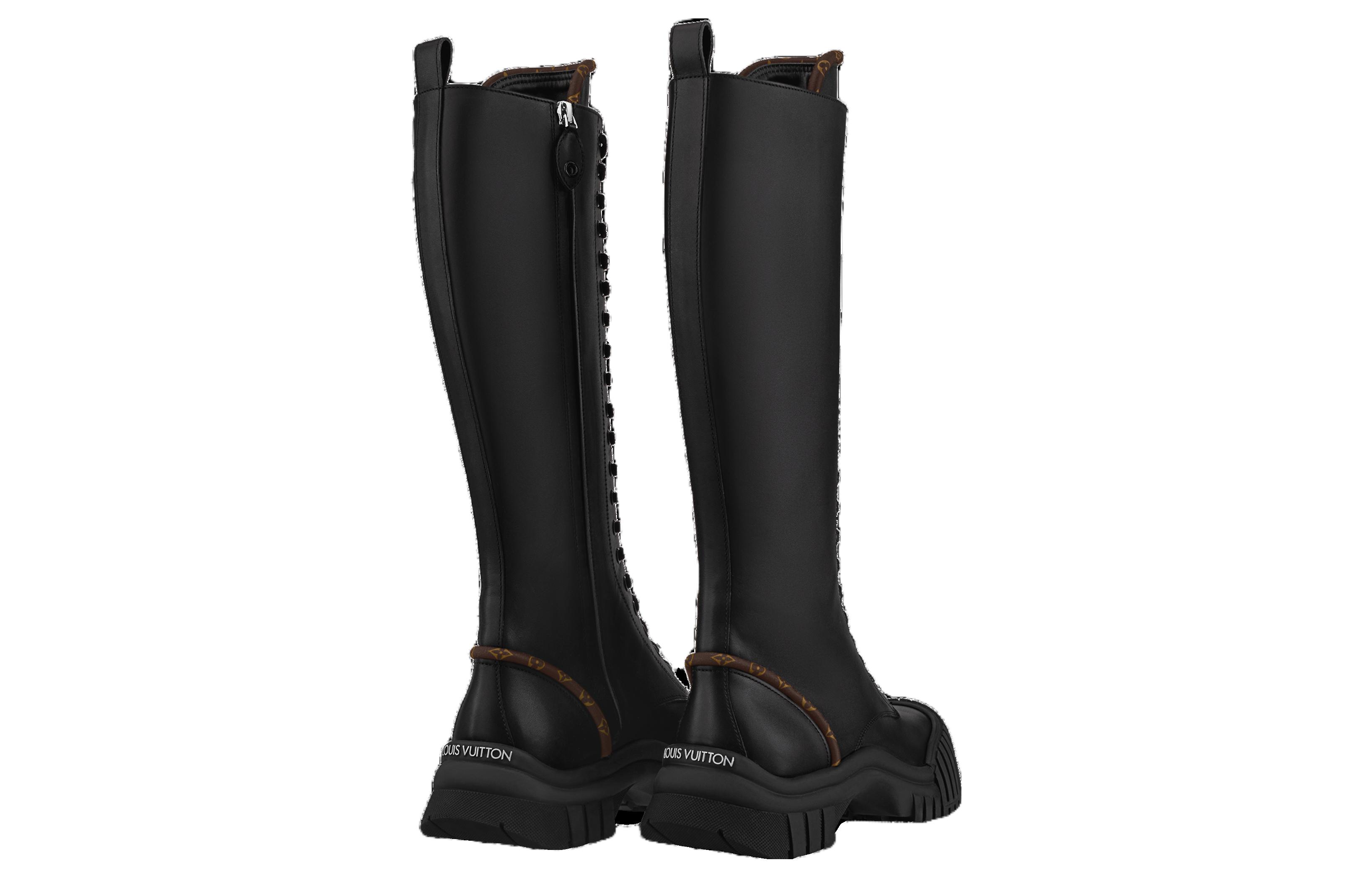 Shop (W) Louis Vuitton Ruby Flat Ranger Knee Boots 'Hitam' 1AB47R
