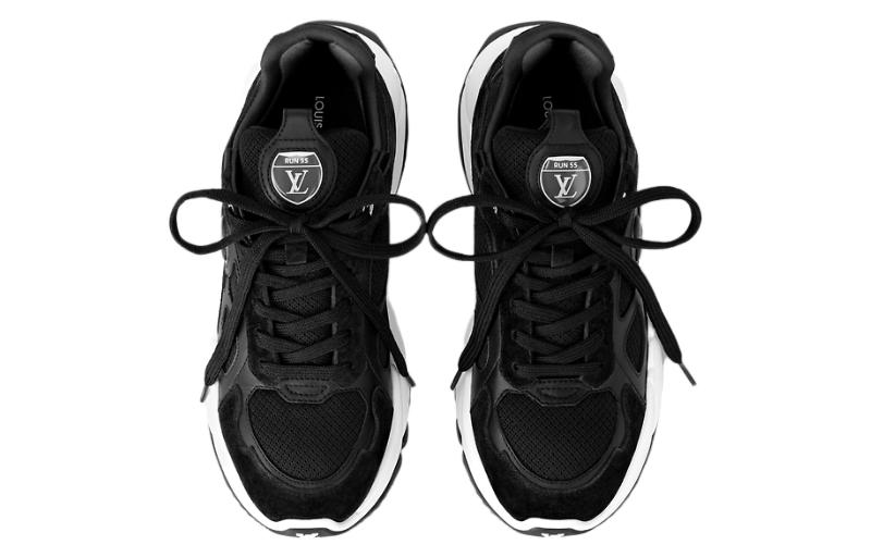 Shop (W) Louis Vuitton Run 55 ''Schwarzes Leder Low-Top Komfort'' 1ACGOK