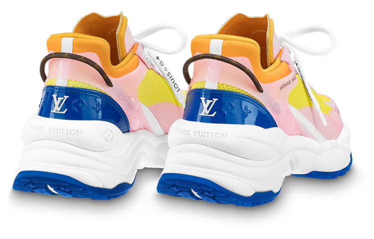 Shop (W) Sepatu Louis Vuitton Run 55 'Kuning Pink' 1AAP55