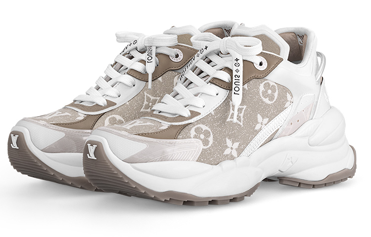 Order (W) Sneakers Louis Vuitton Run 55 'Beige Monogram Coklat Putih' 1AC28C
