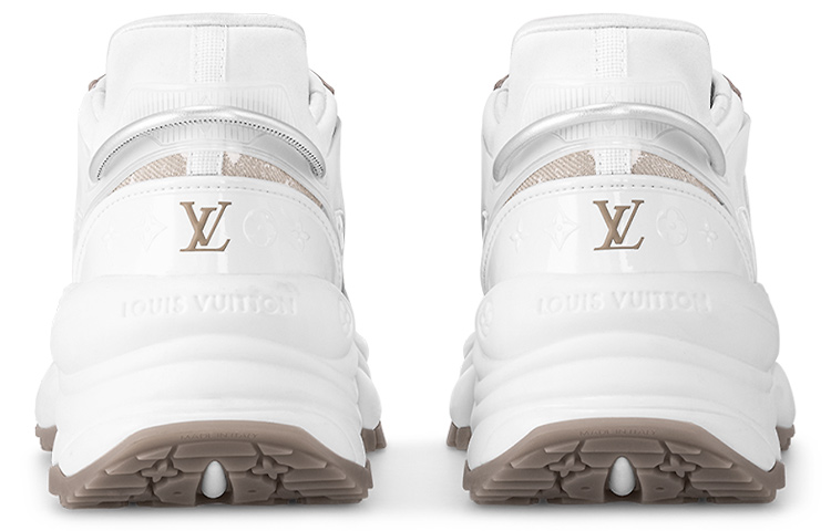 Shop (W) Sneakers Louis Vuitton Run 55 'Beige Monogram Coklat Putih' 1AC28C