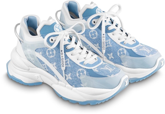 LOUIS VUITTON Run 55 標飾 繫帶 低筒 運動休閒鞋 女款 藍白 Lookbook LOUIS VUITTON Run 55 標飾 繫帶 低筒 運動休閒鞋 女款 藍白