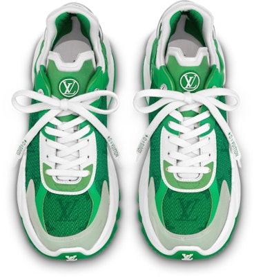 LOUIS VUITTON Run 55 皮革網布 繫帶 防滑 低筒 運動休閒鞋 女款 綠白 Shop LOUIS VUITTON Run 55 皮革網布 繫帶 防滑 低筒 運動休閒鞋 女款 綠白