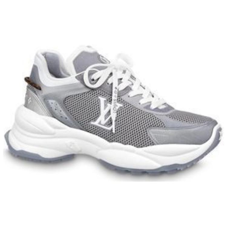 Order (W) Louis Vuitton Run 55 Sepatu Sneakers 'Abu-abu Perak' 1ABVJ4
