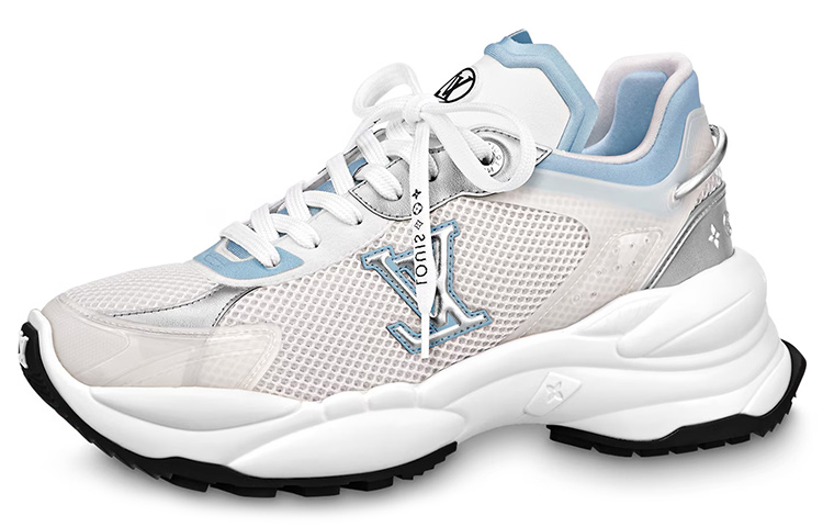 (Women) Louis Vuitton Run 55 Sneakers 'White Blue' 1ABVII