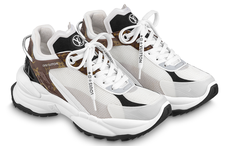 Shop (W) 루이비통 런 어웨이 스니커즈 베이지 브라운 1A9VWV