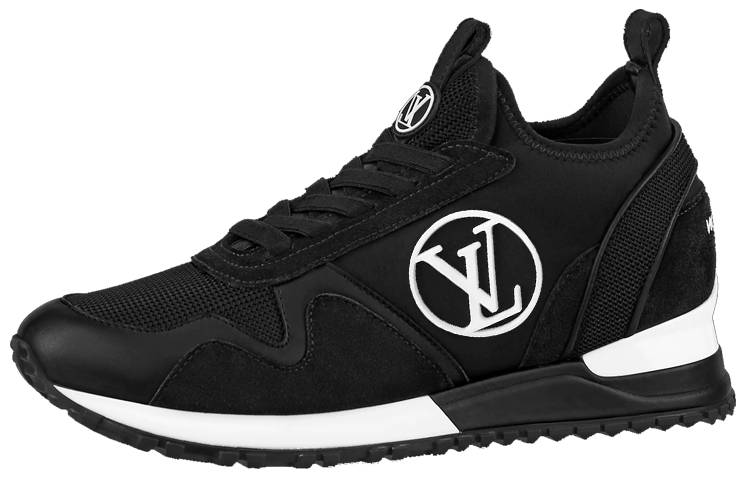 (Women) Louis Vuitton Run Away Sneakers 'Black with White Logo' 1A9ER3