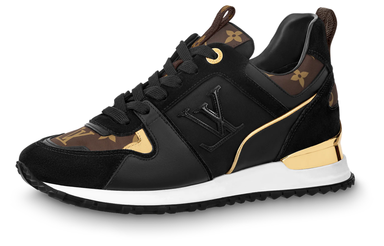 (Women) Louis Vuitton Run Away Trainers 'Black with Brown Monogram' 1AAP39