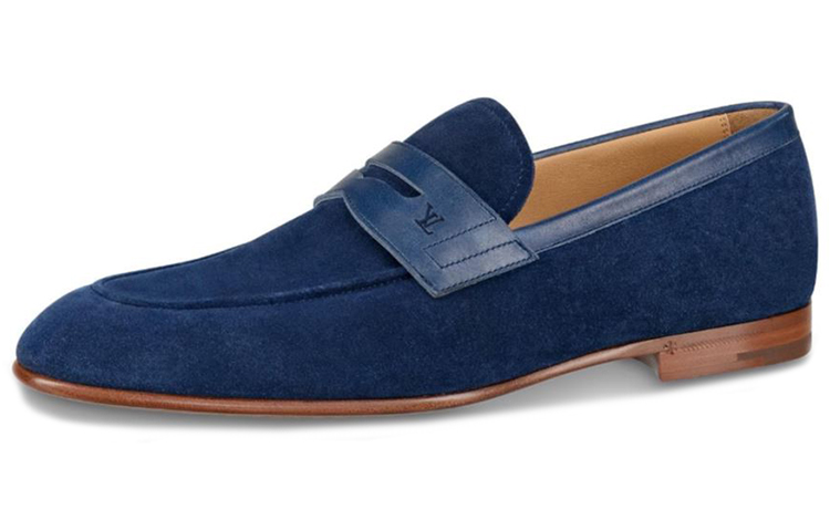 (Women) Louis Vuitton Saint-Georges Suede Loafers 'Navy' 1A4REQ