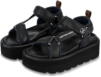 路易威登 時尚休閒涼鞋 女款 黑色 Lookbook 路易威登 時尚休閒涼鞋 女款 黑色