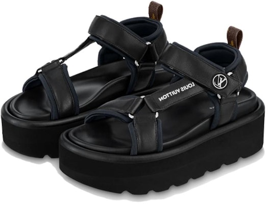 (Women) Louis Vuitton Sandal 'Black Fashion Casual' 1AABR5 Lookbook (Women) Louis Vuitton Sandal 'Black Fashion Casual' 1AABR5