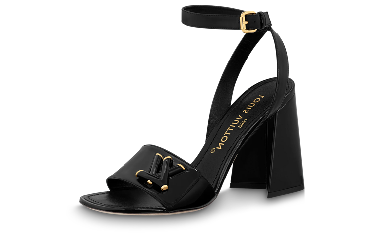 (Women) Louis Vuitton Shake 'Black Buckle Block Heel Sandal' 1ABVV0