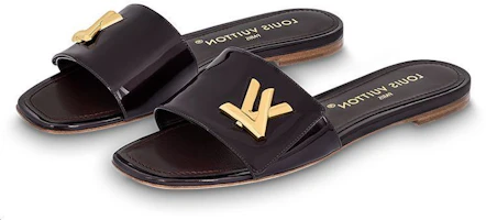 Shop LOUIS VUITTON Shake 時尚露趾 一字拖鞋 女款 黑金色