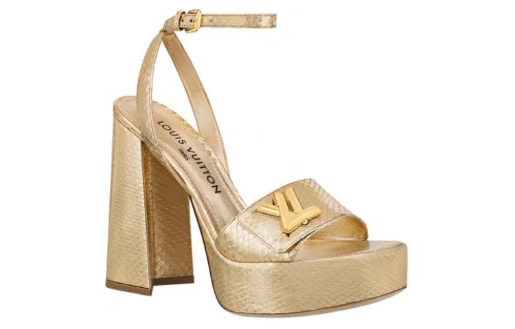 Order (Women) Louis Vuitton Shake 'Gold Buckle Block Heel' 1ABOOH